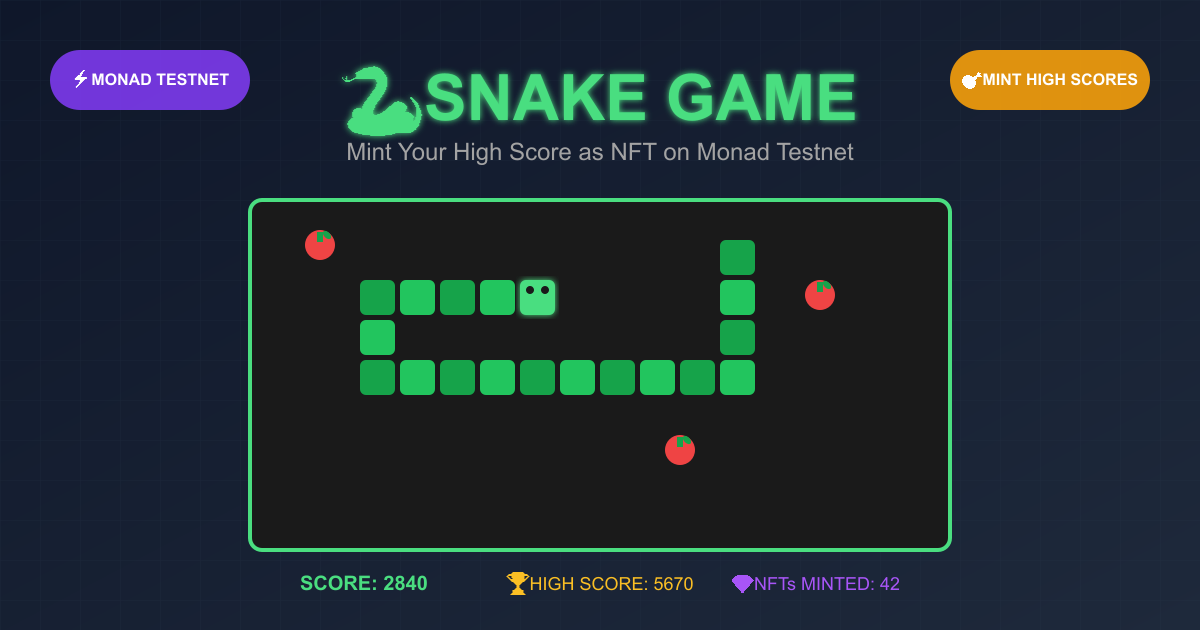 🐍 Monad Snake Game - Farcaster Mini Apps
